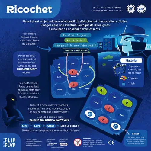 Ricochet le profil de l'homme sans visage la boite du jeu